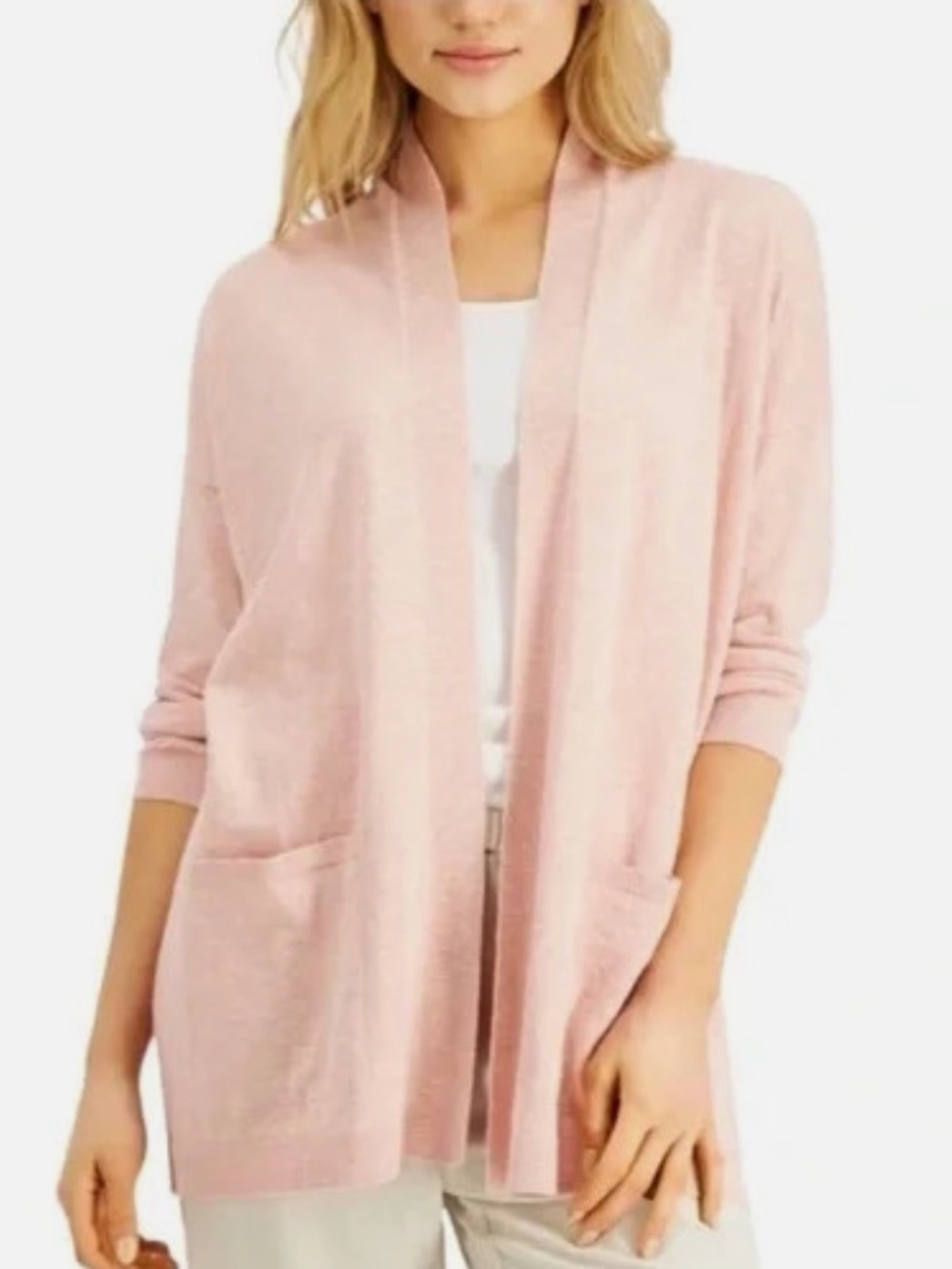 Eileen Fisher Organic Linen Cotton
Jersey Long Cardigan